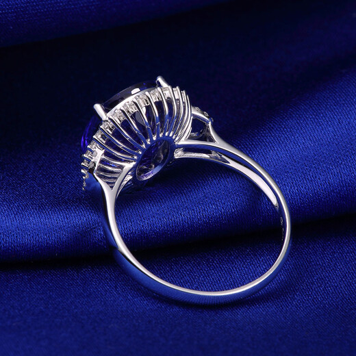 Menbein 18k gold cluster set with diamonds luxury tanzanite ring set with diamond ring colorful gemstone ring jewelry first