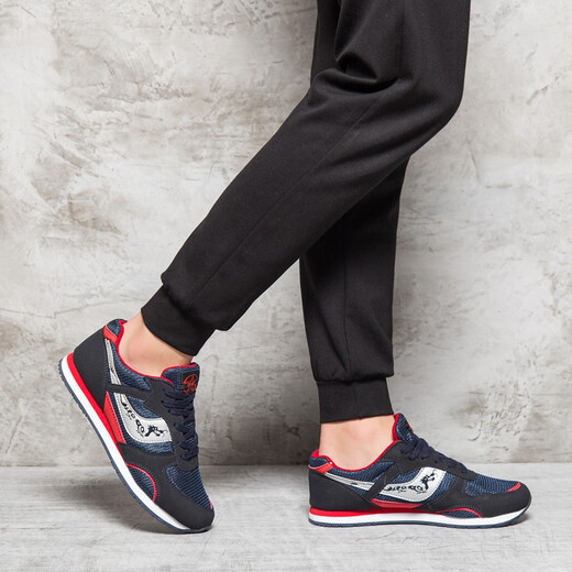
Dabowenlong brand running shoes tied men and women couples shoes light casual shoes soft sole shoes flat sneakers morning exercise jogging shoes 9925-1 blue 41 size smaller