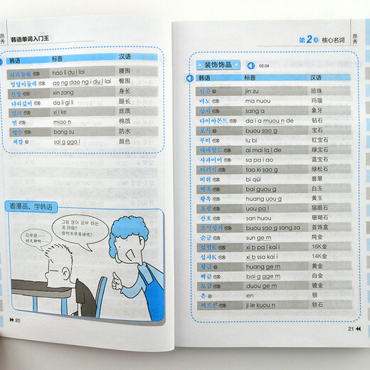 零基础标准韩国语入门自学教材 韩语发音入门王+韩语单词入门王（套装2册、扫码赠音频)-昂秀外语
