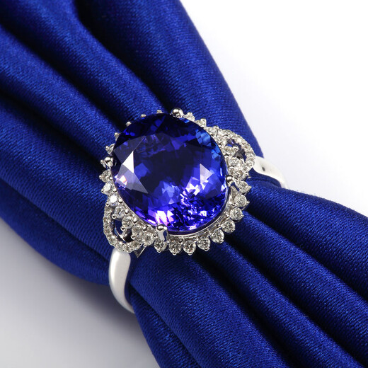 Menbein 18k gold cluster set with diamonds luxury tanzanite ring set with diamond ring colorful gemstone ring jewelry first