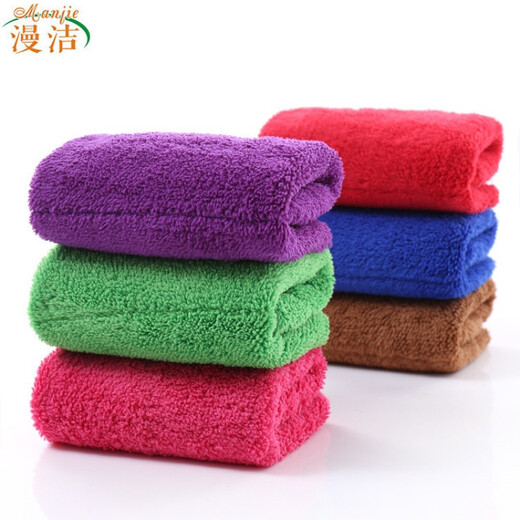 Full strength 2-pack towels, double-layer thickened absorbent coral velvet hook-type 30*40 kitchen and bathroom cleaning towels, floor towels, rags, hand towels, kitchen towels, red 2-packs 30*40--