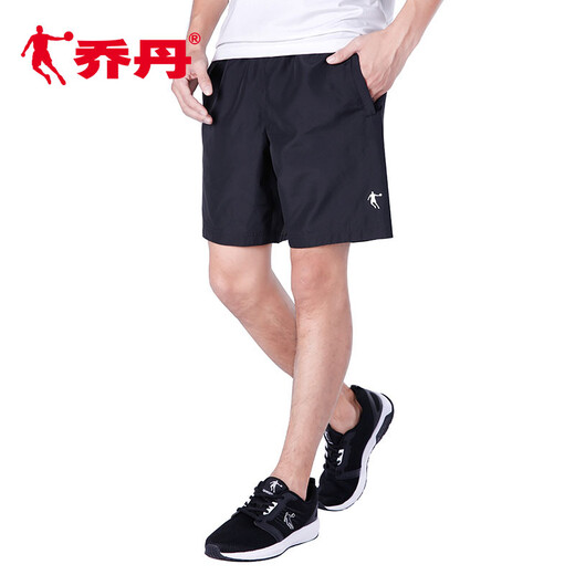 乔丹运动短裤男夏季薄款冰丝速干宽松休闲裤篮球跑步健身训练裤子男 385黑色-梭织薄款 M /170