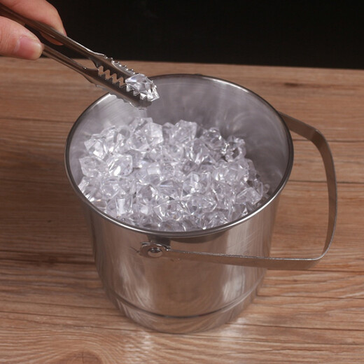 Boelter stainless steel ice bucket portable ice bucket home bar KTV champagne red wine ice bucket hotel room ice bucket 1 liter ice bucket + ice clip