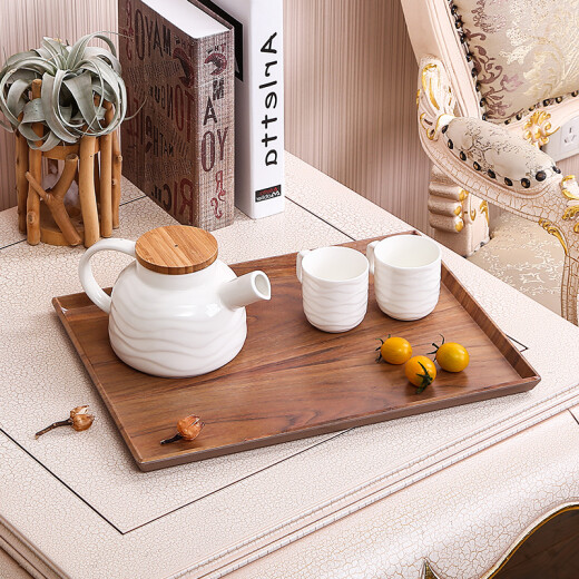 SHALL tray melamine tea set water cup tea tray dinner plate fruit plate imitation wood medium walnut grain