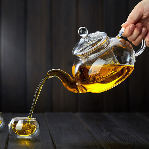 Mesni heat-resistant glass teapot, teapot, flower teapot, thickened glass tea set with filter, upgraded version 900ml