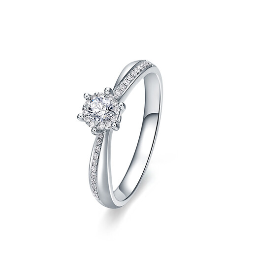 Liuguifu Jewelry Happiness Diamond Ring 18K Gold Wedding Ring Proposal Engagement Wedding Diamond Ring Female E-commerce Special Birthday Gift SI Xiaoxia-IJ Color-VG Cut-15 Points Women's No. 15