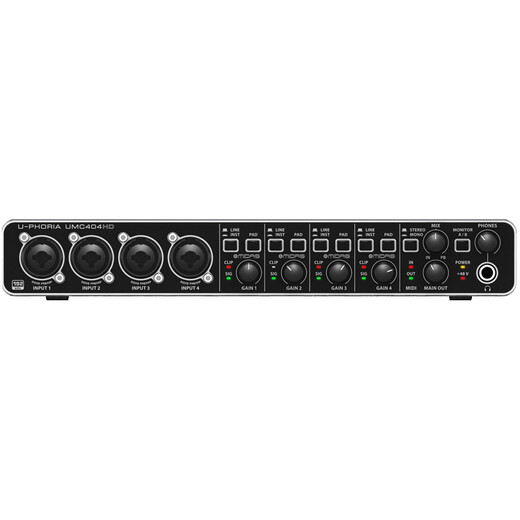 Behringer UMC404HD external sound card (level 4, 4 audio interfaces, USB interface, 4 in*4 out audio interfaces