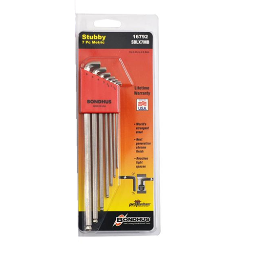 
BONDHUS (BONDHUS) Bondon male-English extended ball head hexagon wrench set hexagon key imported hexagon wrench 16792 (1.5-6mm) metric special length short tail ball head