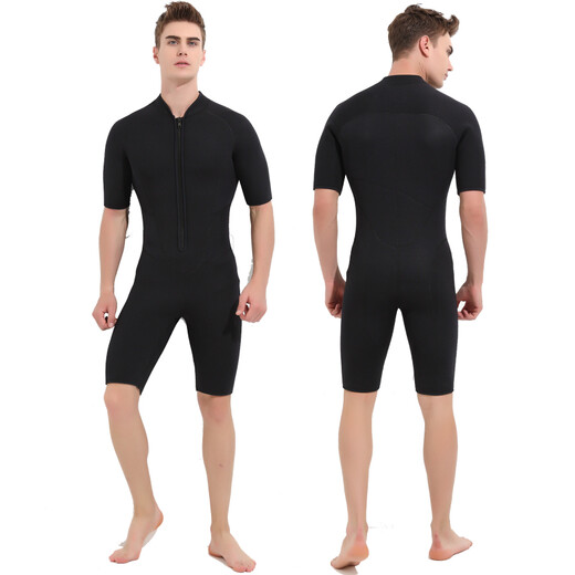 Sharbart diving suit 3mm men's one-piece long-sleeved snorkeling suit thickened and warm winter swimsuit surfing suit black M