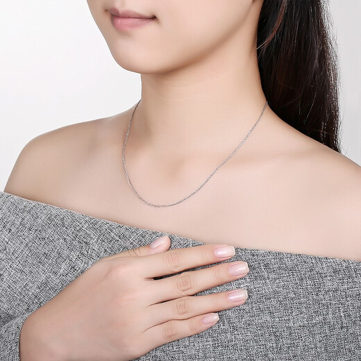 Saturday Fortune (ZLF) PT950 platinum necklace women's shiny silk-wrapped chain platinum chain 42cm -4.21g