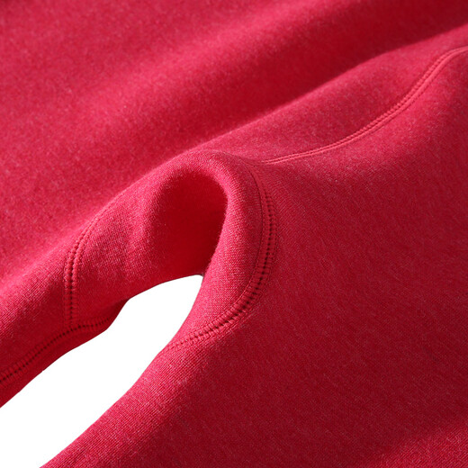 Silk Bird TINSINO thermal underwear for men and women, round neck, thickened warm soft velvet imitation sweater thermal suit, hemp red L (165/95)