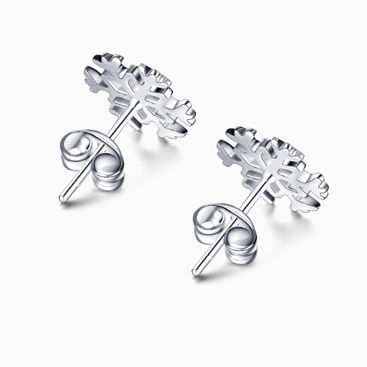 Pt.Charm pt950 platinum earrings for women, personalized frosted snowflake platinum earrings, Chinese Valentine's Day gift to the goddess, ready stock, frosted style 2.3-2.4g pair