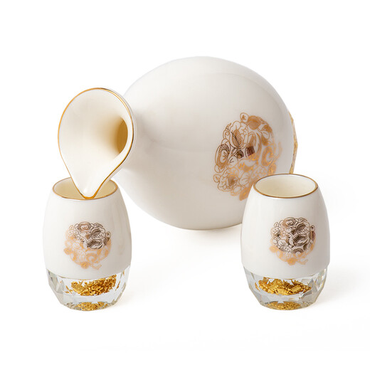 Shaanxi History Museum Shaanxi History Museum parrot pattern liquor set ceramic wine cup antique home gift gift box