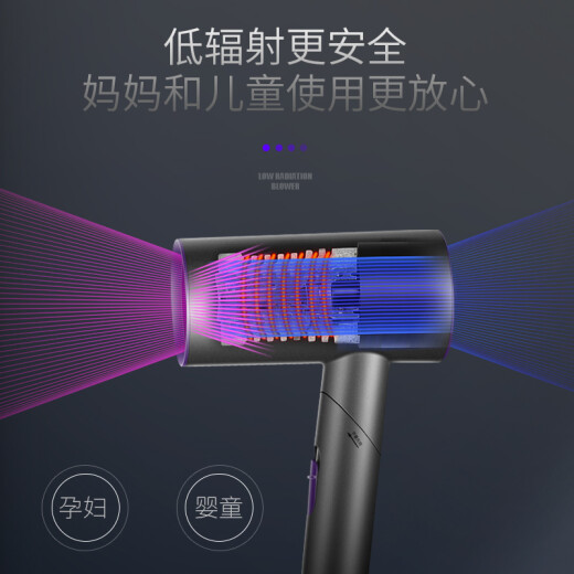 Omuni hair dryer household air outlet low radiation high power constant temperature negative ion hot and cold wind hair dryer pregnant women and children can be used for special folding gifts for girls fashionable gray