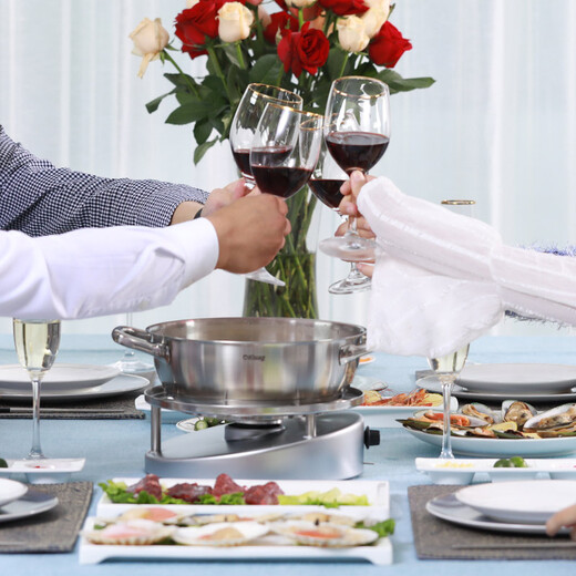 Kisag Swiss Wascher stove family hot pot set suitable for 3-5 people hot pot catering household multi-person beef hot pot stainless steel color 2-piece set