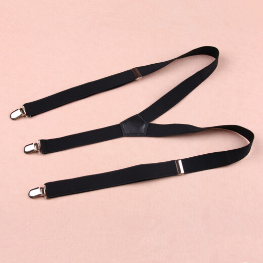 sonkiss sweet Japanese and Korean fashionable versatile women's and men's solid color candy color elastic suspenders with candy color suspender clip 2.5cm black strong buckle + sea gift box