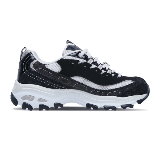 SKECHERS CLASSIC RETRO Diamond Panda Schuhe Freizeitschuhe Frauen dicker Sohle erhöhte weiße Schuhe 12241 Schwarz/Weiß/Bkw 39