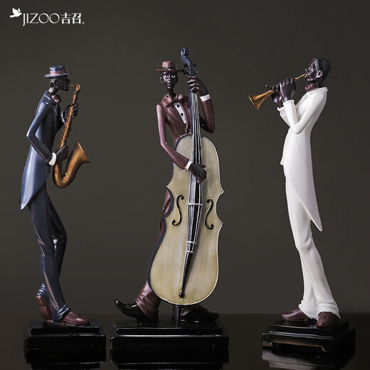 Jizhao TV Cabinet Entrance Decoration Living Room Decoration Office Home Retro American Soft Decoration Figure Sculpture Artwork Jazz Band