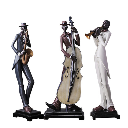 Jizhao TV Cabinet Entrance Decoration Living Room Decoration Office Home Retro American Soft Decoration Figure Sculpture Artwork Jazz Band