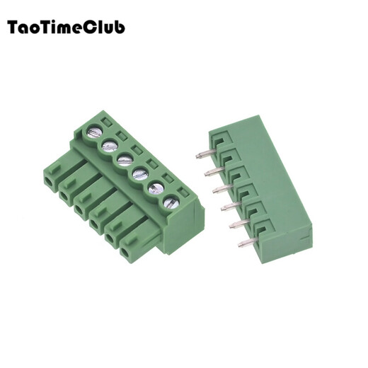TaoTimeClub 3.81MM 插拔式接线端子 直针弯针 KF2EDG-3.81 6P直脚一套