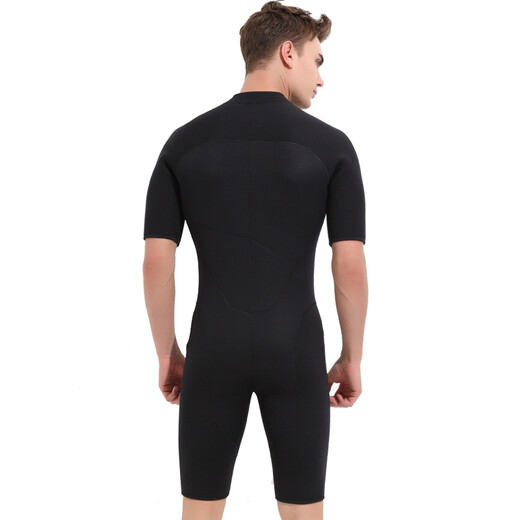 Sharbart diving suit 3mm men's one-piece long-sleeved snorkeling suit thickened and warm winter swimsuit surfing suit black M