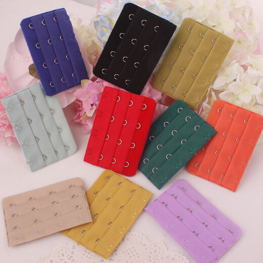 Wantao four-breasted bra extension buckle extension buckle bra adjustment back buckle 3 rows 4 buckles three rows four buckles extension belt buckle dark skin tone
