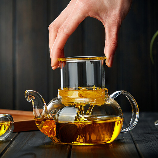 Mesni heat-resistant glass teapot, teapot, flower teapot, thickened glass tea set with filter, upgraded version 900ml