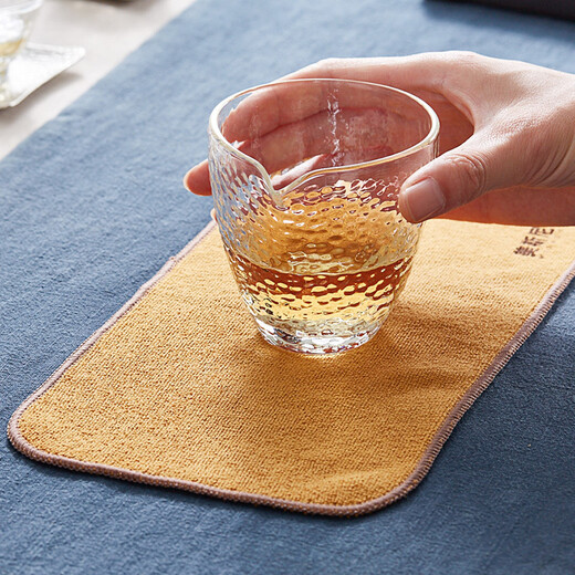 Mesni tea towel, cotton and linen tea towel, water-absorbent and thickened tea towel, tea ceremony kung fu tea set accessories, single pack