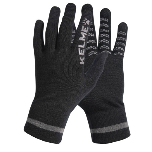 KELME autumn and winter football touch screen adult and children training and competition warm windproof gloves 98814069881406 black and gray children's one-size-fits-all