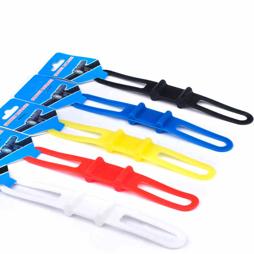 Jieyida bicycle light holder silicone light holder silicone strap mountain bike high elastic silicone strap handlebar with flashlight with riding equipment accessories blue 5 pieces