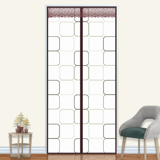 ZHONGYAO air-conditioning door curtain with magnetic thickening cold insulation for home winter warmth and windproof partition kitchen oil fume-proof punch-free plastic anti-mosquito door curtain coffee Rubik's cube (free roll of Velcro) please contact customer service