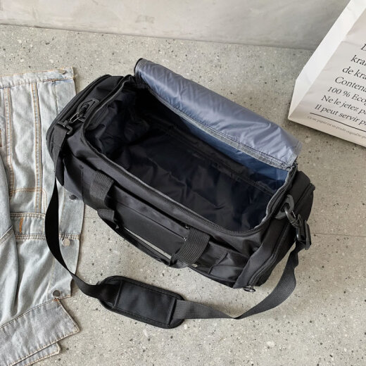 Kamika shoulder business bag men's portable travel bag short-distance luggage bag travel bag luggage bag fitness bag waterproof travel bag black