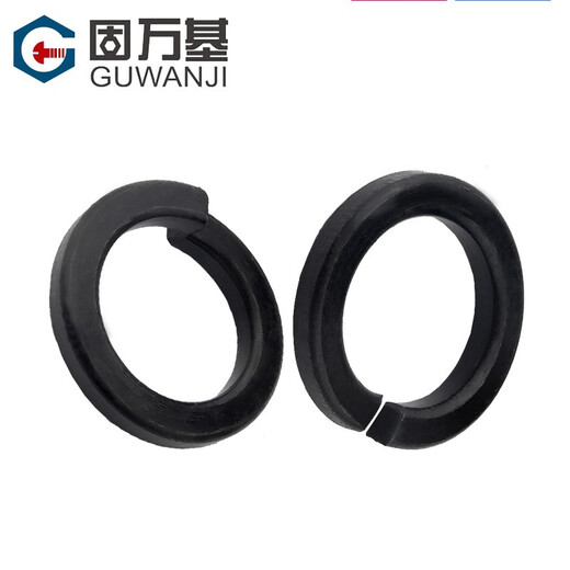 Guwanji 8.8 grade iron black thickened open elastic washer widened spring washer flat washer elastic washer flat washer national standard M8 200 pieces 8.8 grade black