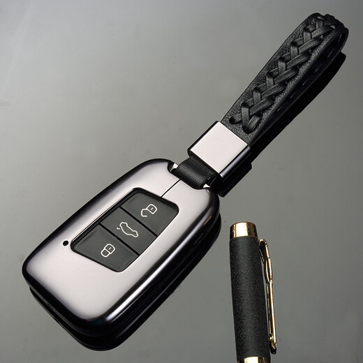 Digalen Metal Volkswagen Magotan Key Set Brand New Passat CC Magotan B8 Car Key Case Cuffing Buckle Modified Men and Women Rose Gold + Genuine Leather Fashion Key Rope Volkswagen Special Key Shell