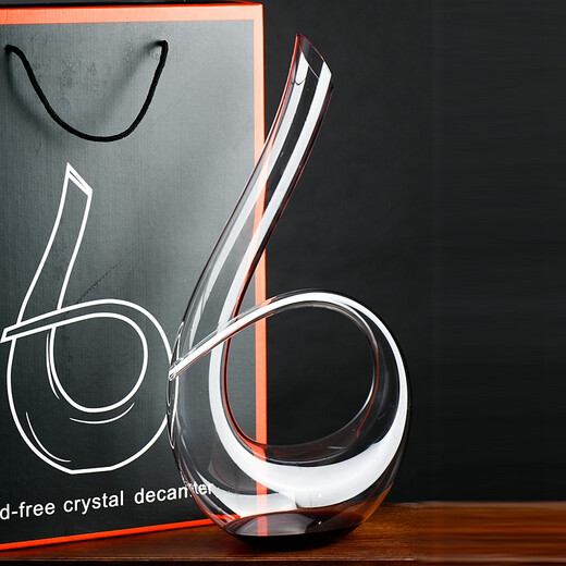 FEiNASi Crystal Decanter Creative 6-Character Quick Decanter Red Wine U-Shaped Decanter Wine Decanter 6-Character Decanter - 1500ml