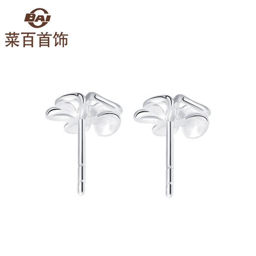 Caibai Jewelry Platinum Earrings Pt950 Flower Shape Platinum Earrings Price BJ Approximately 1.20g