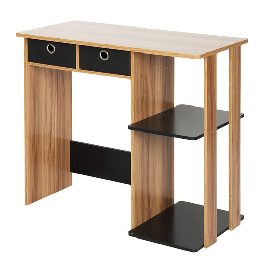 [90% nuevo] Huilejia Computer Desk with Bump Home Desk Simple Study Desk Desk Classic Walnut + Negro 12101