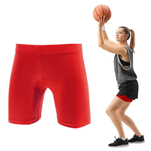 Women's Solid Color Quick-Drying Bottoming Thin Sports Fitness Stretch Yoga Tight Protective Tackle Three-Point Shorts Multi-Color Light Blue Women's M Suitable for 160-170CM50-60KG