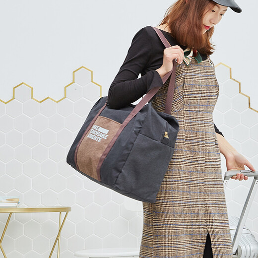 Aiman ​​Travel Bag Unisex Portable Foldable Bag Large Capacity Luggage Bag Thickened Storage Organizer Bag Handbag Third Generation Khaki 44*17*35 Large Size