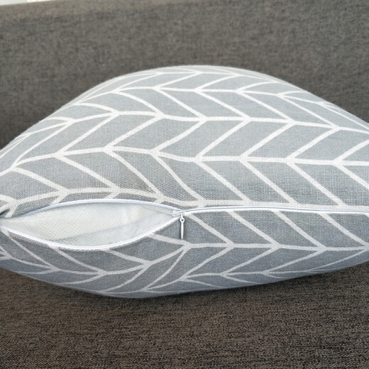 Jiabai pillow simple removable and washable linen style pillow sofa office pillow bedside backrest car waist cushion gray stripe 45*45cm