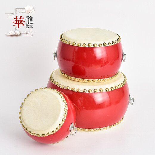 Yuma (yu ma) Cowide Drum Kinder kleiner Drum Big Drum Hall Drum Gongs Musikinstrument Drum War Drum Kindertrommel schlägt Spielzeug 9-Zoll-Trommel 30cm*17 cm+große Becken (über 6 Jahre alt)