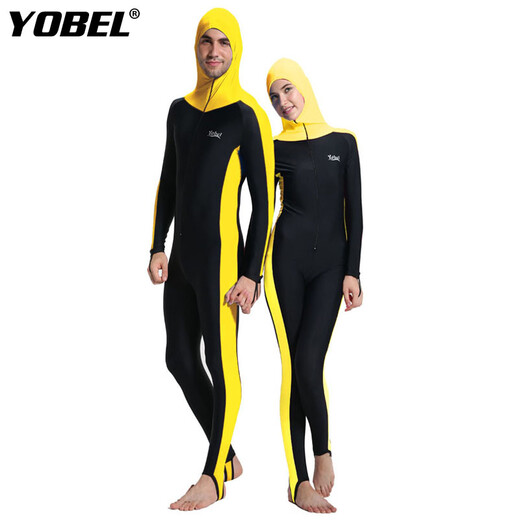 Men's and women's wetsuit one-piece long-sleeved full-body winter swimsuit snorkeling suit jellyfish suit sun protection suit aqua blue padless XL