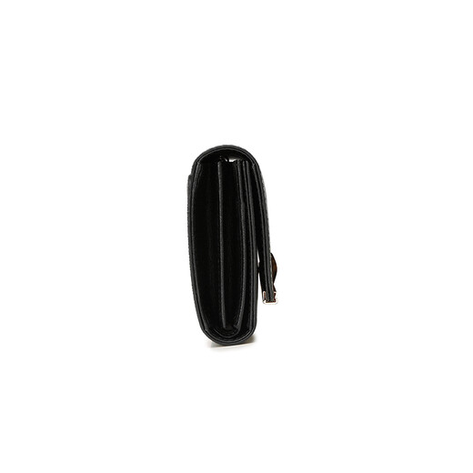 Golden Fox Wallet Women's Long Wallet Spring and Summer New Snap Women's Wallet Large Capacity Clutch Long Ticket Clip Black