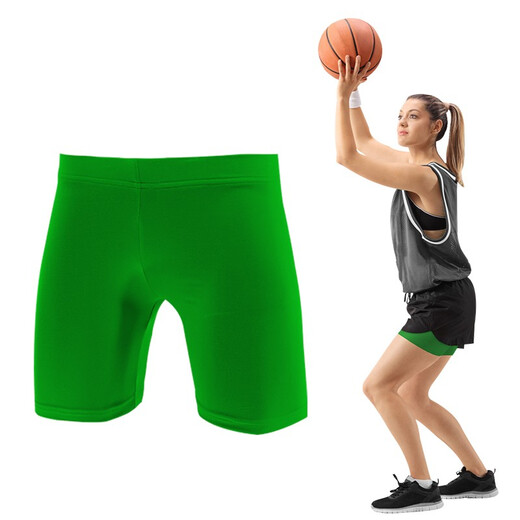 Women's Solid Color Quick-Drying Bottoming Thin Sports Fitness Stretch Yoga Tight Protective Tackle Three-Point Shorts Multi-Color Light Blue Women's M Suitable for 160-170CM50-60KG