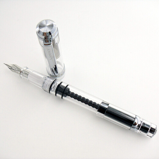 
Immortal 698 transparent piston pen F-tip and EF-tip silver clip piston type ink 02 transparent silver clip hard sliding F-tip 0.5 mm