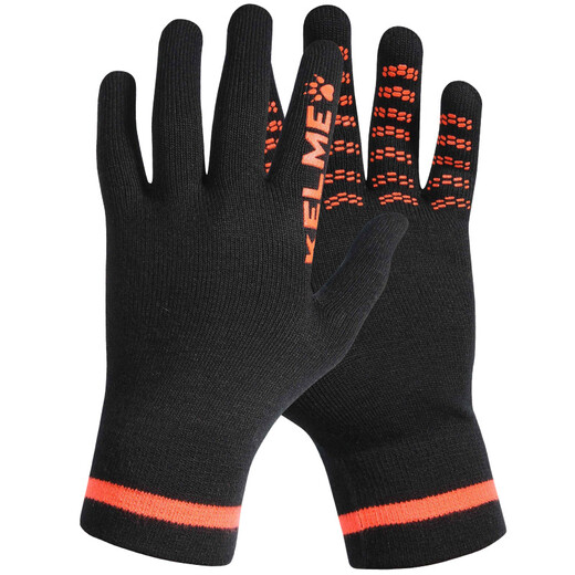 KELME Karl Gloves Touchable Screen Winter Football Gloves Adult Children's Sports Gloves Cold-proof Training Gloves Warm Children's Gloves 9883406 Black Orange-Gloves One Size Children's Football Training Warm Gloves