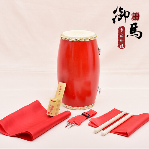 Yuma 9cm 12cm 14cm 15cm adult waist drum children's waist drum Yangko drum ethnic drum percussion instrument 9cm waist drum + full set of accessories 3 meters of silk + drum bag