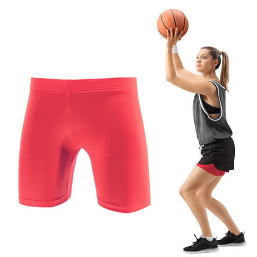 Women's Solid Color Quick-Drying Bottoming Thin Sports Fitness Stretch Yoga Tight Protective Tackle Three-Point Shorts Multi-Color Light Blue Women's M Suitable for 160-170CM50-60KG