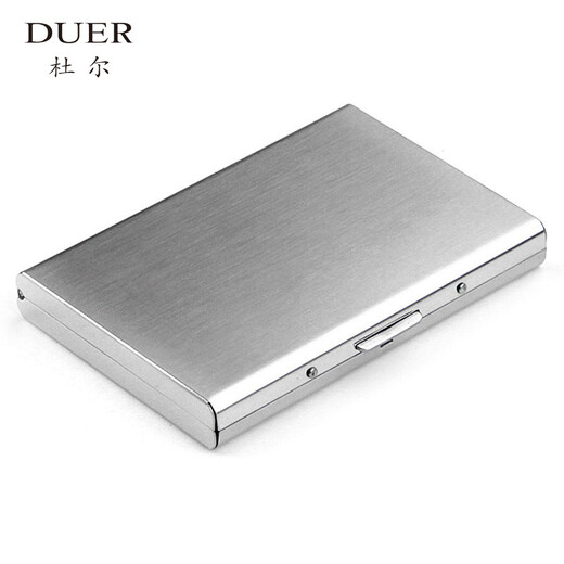 Duer gift custom anti-theft brushing metal card bag for men anti-lost stainless steel ultra-thin anti-demagnetization bank card case for women card box 6 card position brushed-gloss, lettering contact customer service