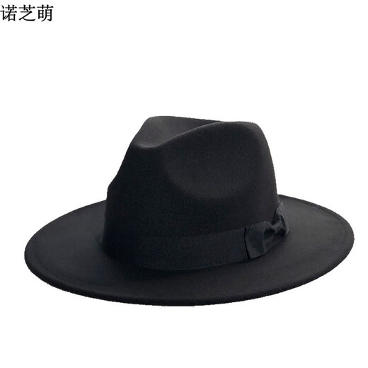 Nozhimeng retro gentleman's gentleman's top hat stage interpretación sombrero de fieltro de hombres shanghai drama playa jazz gat jazz nc697 strap cuadrado negro circunferencia 57cm 57cm